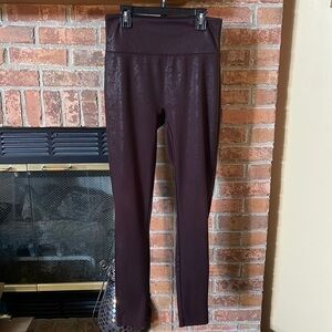 Assets Red Hot Label By Spanx Faux Leather Plum Maroon Leggings
